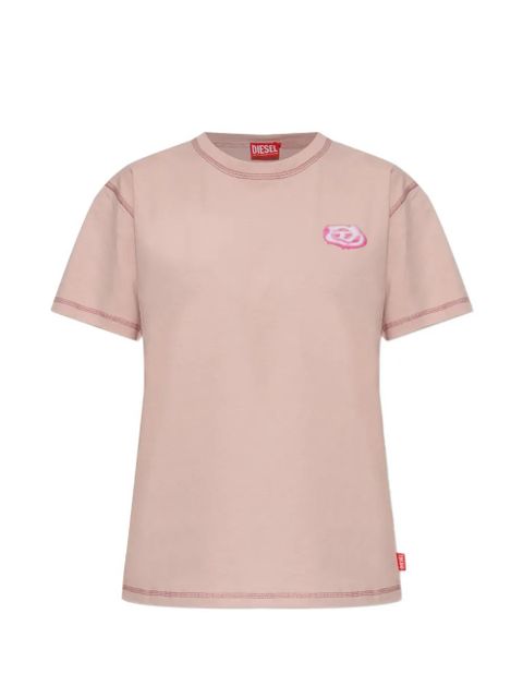 Diesel T-Normy topstitch logo T-shirt - Pink - zdjęcie produktu nr 1
