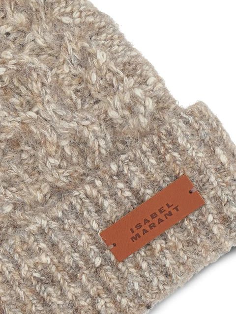 ISABEL MARANT Tolie cable-knit beanie - Neutrals