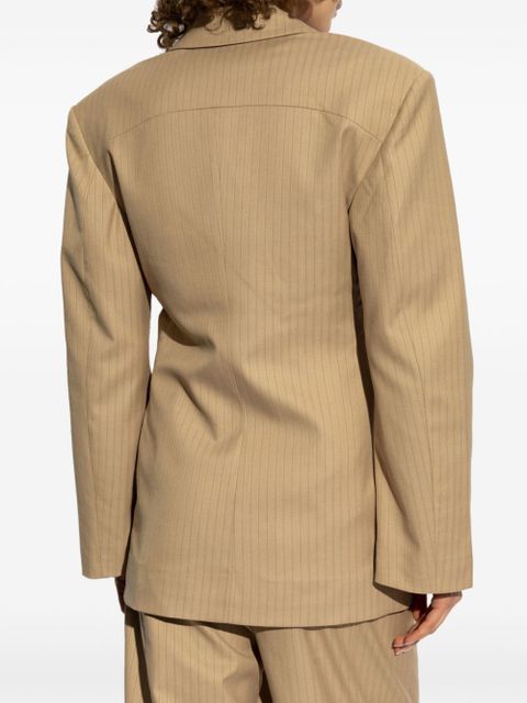 GANNI striped blazer - Neutrals