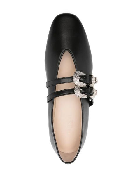 Le Monde Beryl Claudia leather ballet shoes - Black