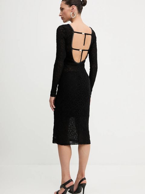 Pinko sukienka kolor czarny midi dopasowana 105227 A2M5