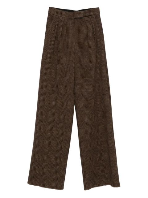 Max Mara pleated-check trousers - Brown - zdjęcie produktu nr 1