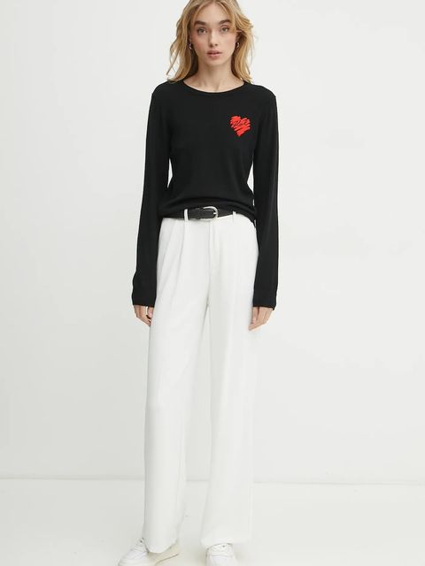 Karl Lagerfeld sweter wełniany damski kolor czarny lekki A1W18051 - zdjęcie produktu nr 2