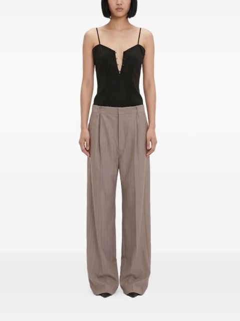 Victoria Beckham pinstripe pleated trousers - Neutrals - zdjęcie produktu nr 2
