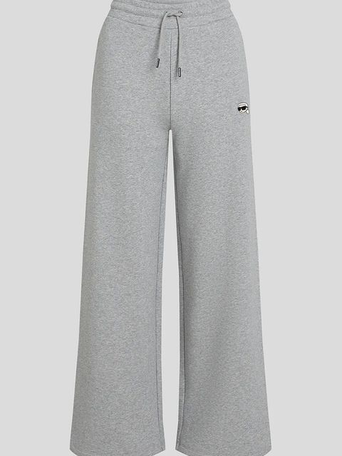 Karl Lagerfeld spodnie dresowe bawełniane IKON damskie kolor szary melanżowe A3W10117