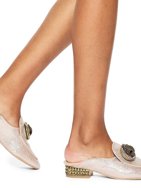 Kurt Geiger London mokasyny Chelsea Fold Back Loafer damskie kolor srebrny na płaskim obcasie 5388924069