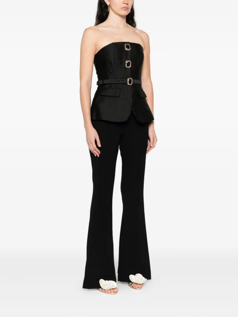 Self-Portrait buckle-embellishment jumpsuit - Black