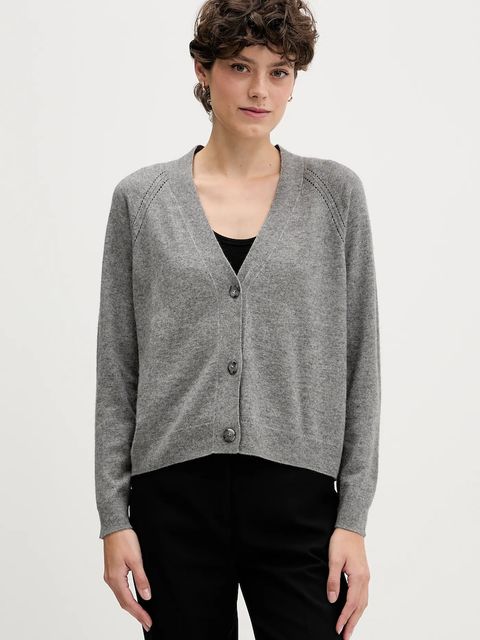 Sisley kardigan z dodatkiem wełny damski kolor szary lekki 102HM602Q - zdjęcie produktu nr 1