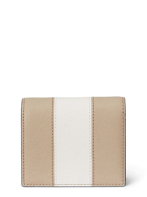 Lauren Ralph Lauren portfel skórzany damski kolor beżowy 432974514