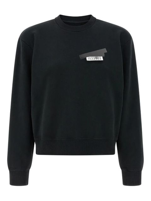 MM6 Maison Margiela brushed-tape detail sweatshirt - Black - zdjęcie produktu nr 1