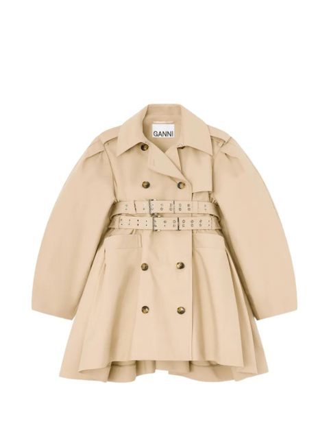 GANNI belted double-breasted coat - Neutrals - zdjęcie produktu nr 1
