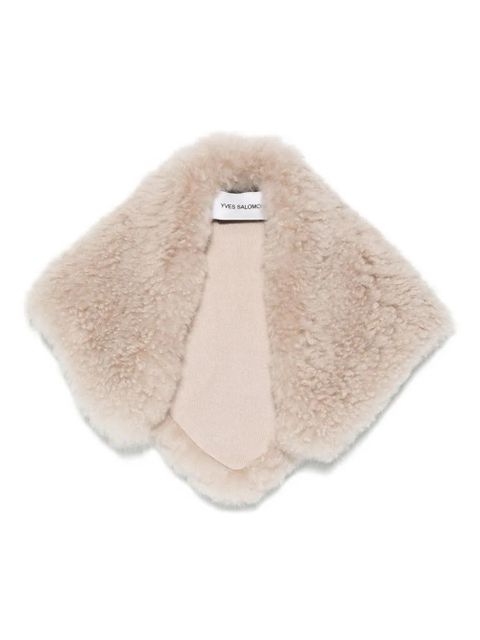 Yves Salomon shearling scarf - Neutrals - zdjęcie produktu nr 1