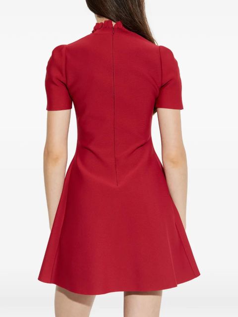 Alexander McQueen ruffled-neck mini dress - Red
