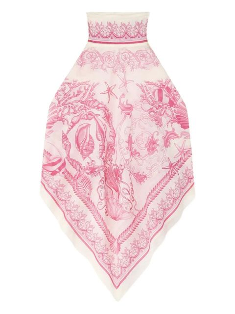 Versace Underwater Barocco cover-up foulard top - Neutrals - zdjęcie produktu nr 1