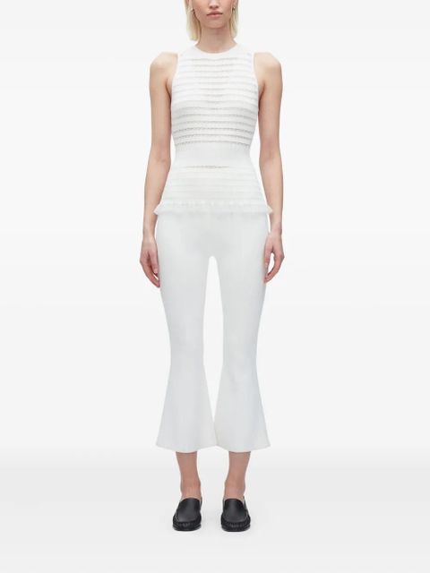 3.1 Phillip Lim ribbed-knit ruffled top - Neutrals - zdjęcie produktu nr 2