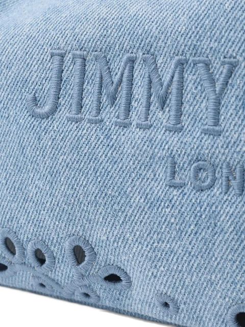 Jimmy Choo laser-cut drawstring shoulder bag - Blue - zdjęcie produktu nr 2