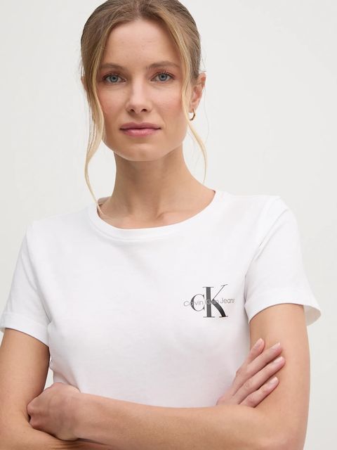 Calvin Klein Jeans t-shirt bawełniany 2-pack damski kolor żółty J20J219734 - zdjęcie produktu nr 1