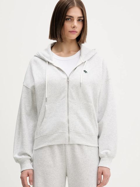 Abercrombie & Fitch bluza damska kolor szary z kapturem melanżowa KI152-5417-912 - zdjęcie produktu nr 1