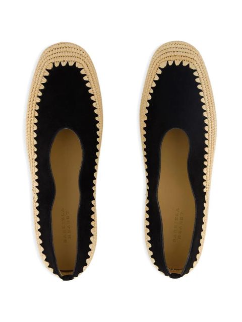 Gabriela Hearst Strength suede raffia loafers - Neutrals