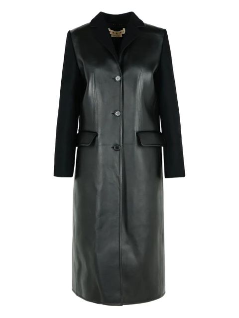 Marni wool-panel leather coat - Black - zdjęcie produktu nr 1
