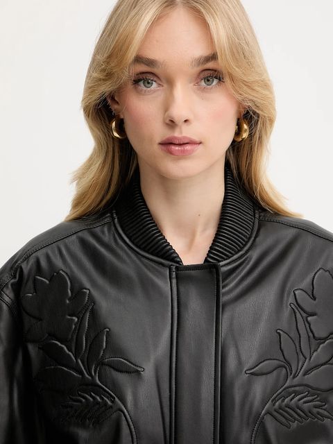 Guess kurtka bomber DAMIENNE kolor czarny przejściowa oversize W5YL06 WE480