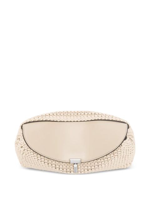 TOTEME Twist-lock fastening leather clutch bag - Neutrals