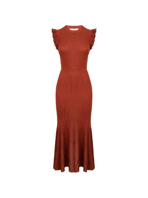 Ulla Johnson Noelle ruffled midi dress - Orange - zdjęcie produktu nr 1