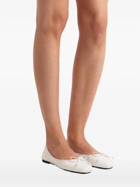 KHAITE leather bow ballerina - White - zdjęcie produktu nr 2