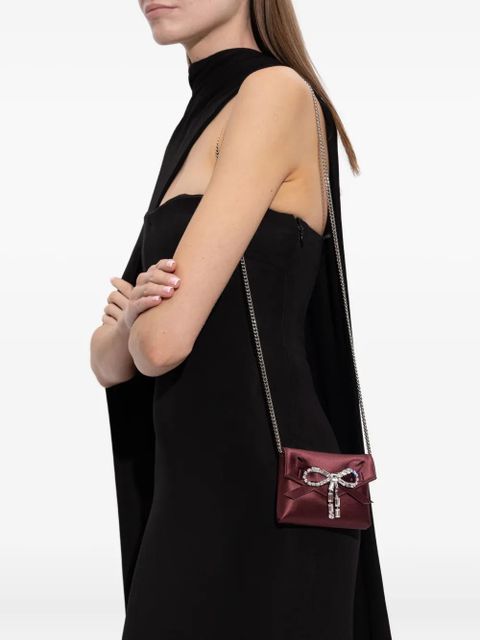 Jimmy Choo bow chain clutch bag - Purple