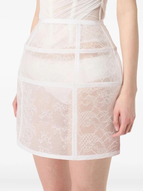 Blumarine lace-panelled mini skirt - White