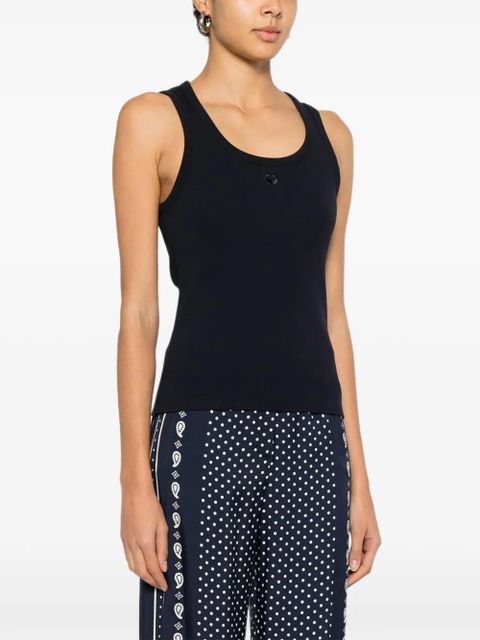 Maje heart-embroidery tank top - Blue