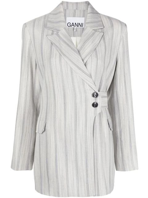GANNI striped suiting jacket - Grey - zdjęcie produktu nr 1