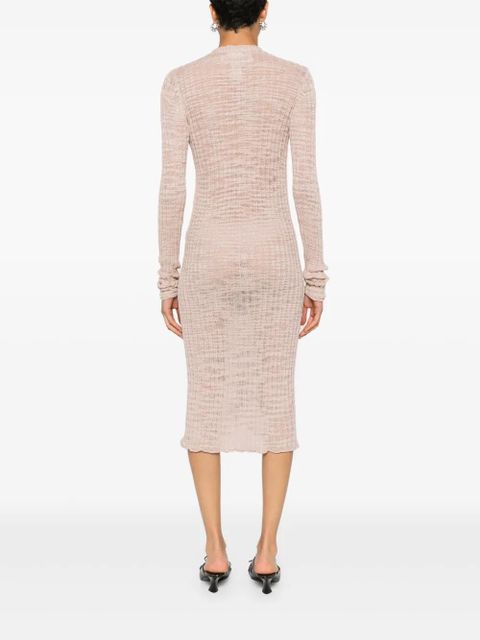 Acne Studios semi-sheer panel ribbed-knit cardigan - Pink