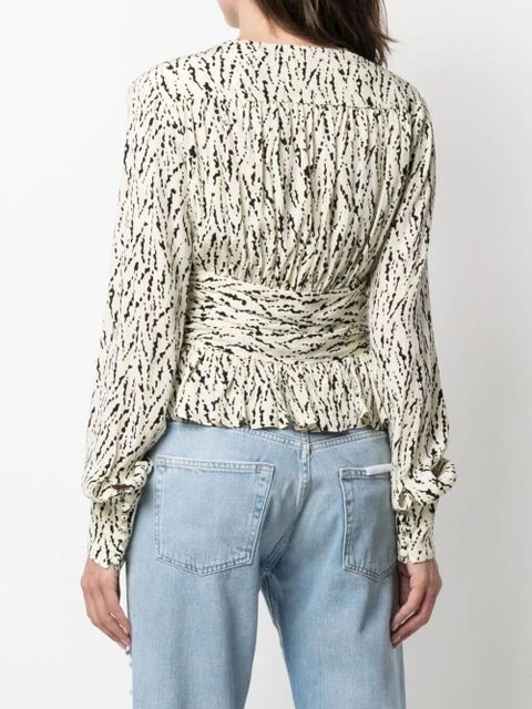 ROTATE BIRGER CHRISTENSEN long-sleeved flared blouse - Neutrals