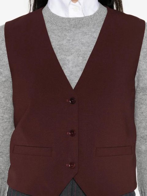 Maje button-fastening sleeveless vest - Red