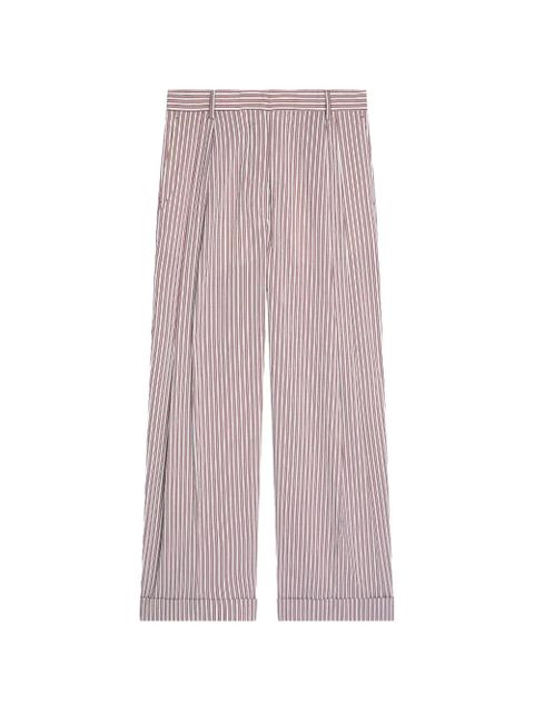 DRIES VAN NOTEN pleated striped trousers - White - zdjęcie produktu nr 1