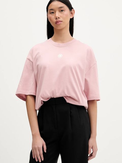 Hugo Blue t-shirt bawełniany damski kolor różowy 50554005