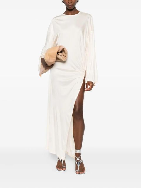 The Attico knot-detail midi dress - Neutrals