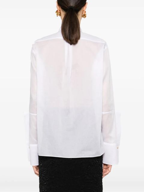 Jil Sander semi-sheer panelled cotton shirt - White - zdjęcie produktu nr 2