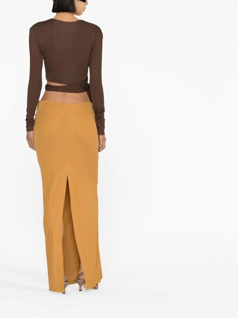 Christopher Esber sculpted-strap column maxi skirt - Neutrals