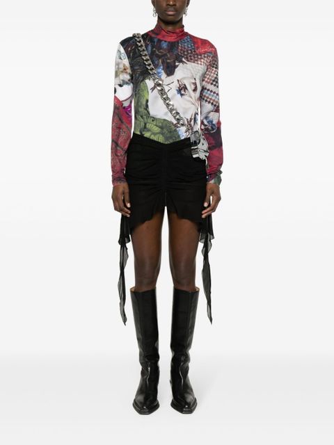 MISBHV ruffled chiffon mini skirt - Black