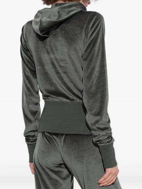 Balenciaga velour zip-up hoodie - Grey