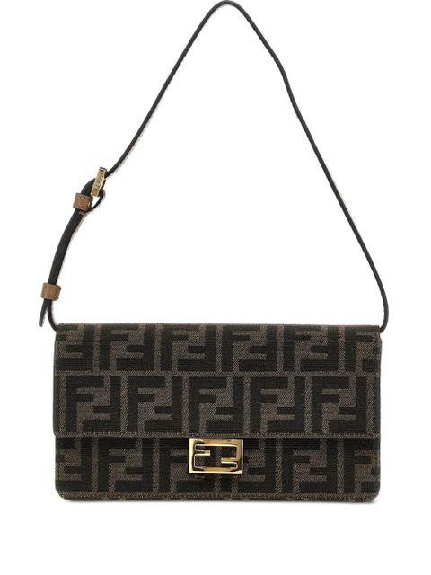FENDI FF Baguette jacquard flap wallet - Brown - zdjęcie produktu nr 1