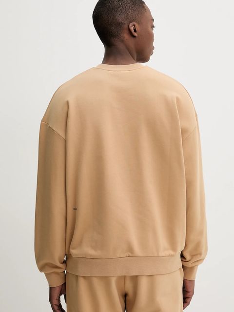 Pangaia bluza bawełniana kolor beżowy z nadrukiem 10000183