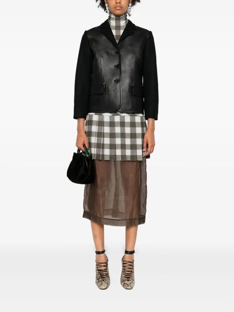 Marni leather-paneled wool jacket - Black - zdjęcie produktu nr 2