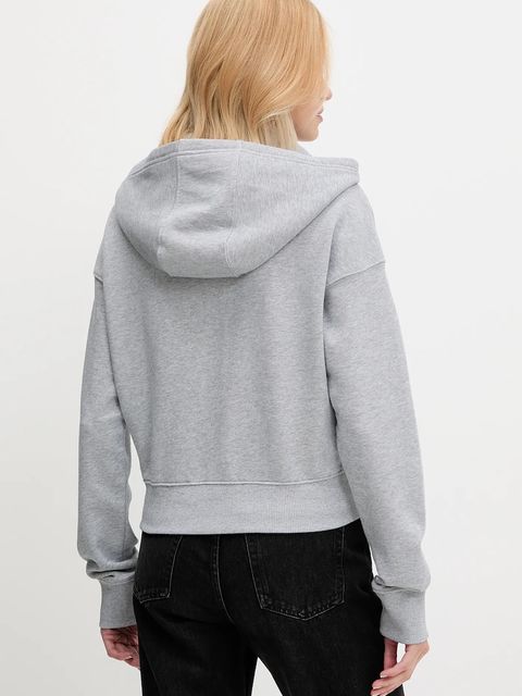 Tommy Jeans bluza bawełniana damska kolor szary z kapturem z aplikacją DW0DW21147 - zdjęcie produktu nr 2