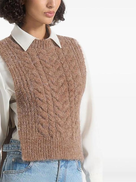 Manière De Voir Danya cable tie knit top - Neutrals