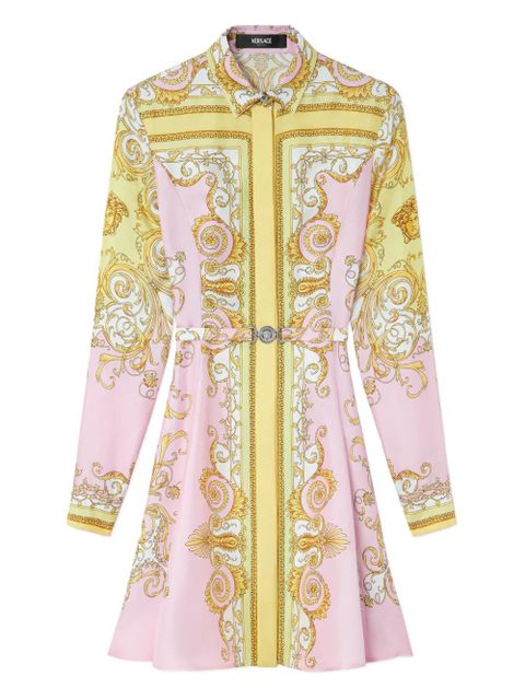 Versace Baroque-print belted mini dress - Pink - zdjęcie produktu nr 1