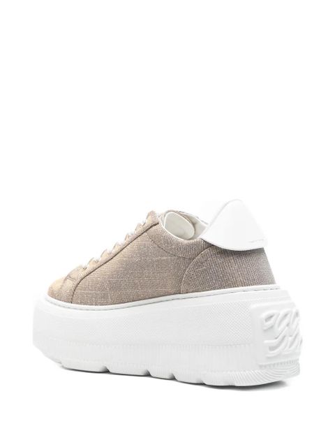 Casadei platform lace-up sneakers - Neutrals