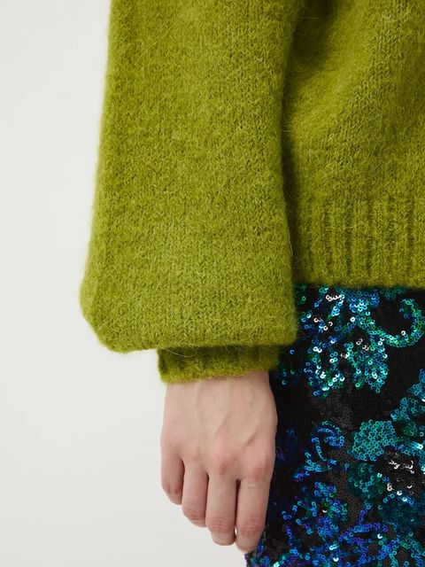Medicine sweter z wełną alpaki kolor zielony
